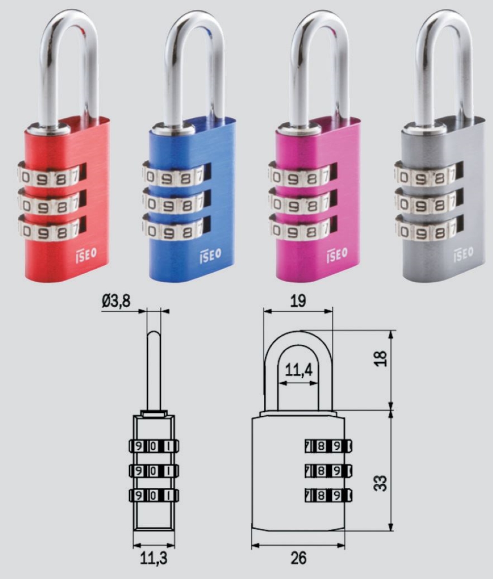 LUCCHETTO CON COMBINAZIONE ISEO P0153