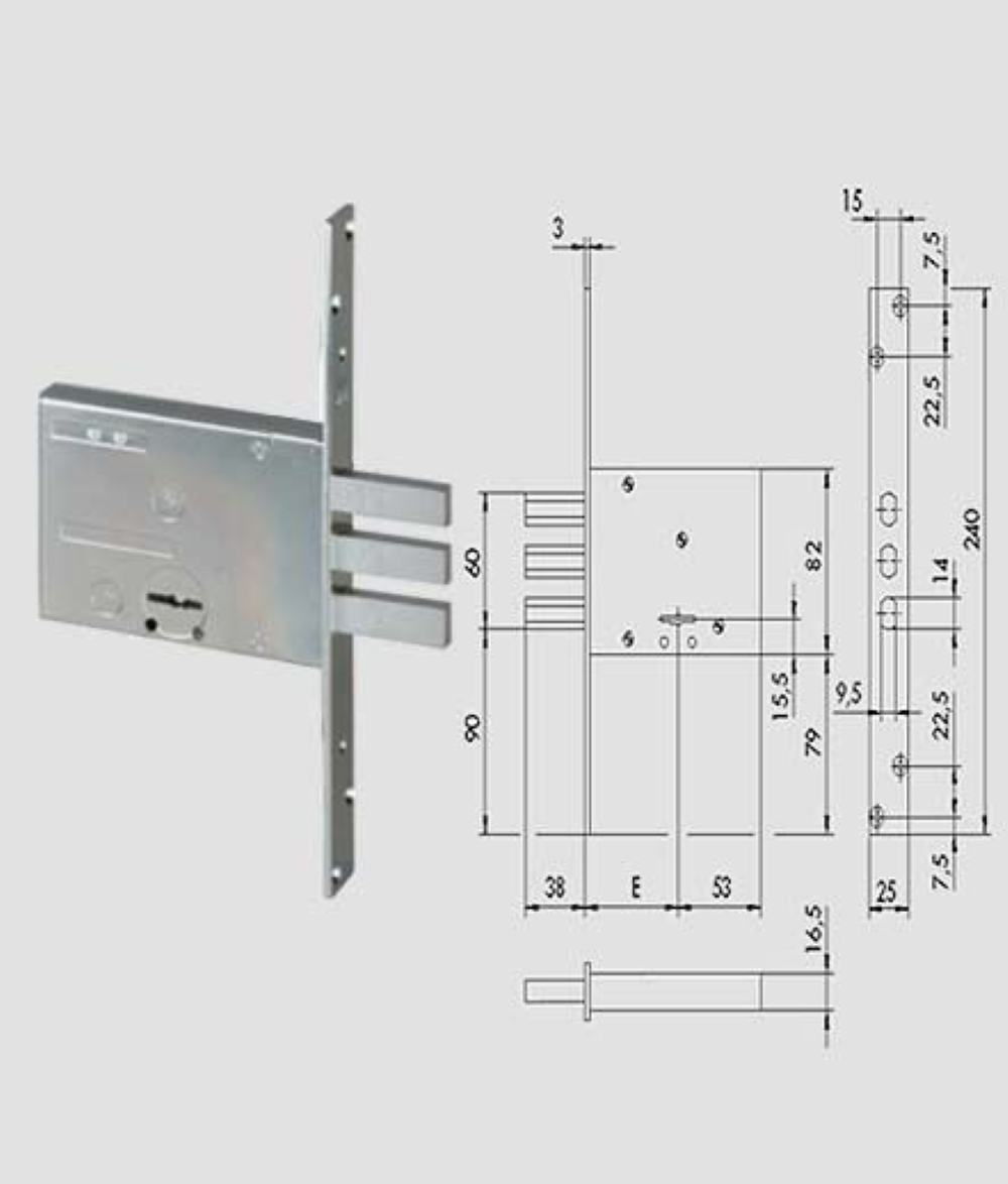 CISA 57030/60 SERRATURA DOP.MAP.INF