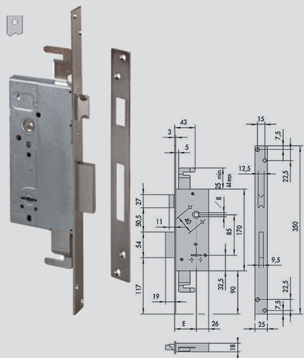 CISA 57215/45 SERRATURA DOP.MAP.INF