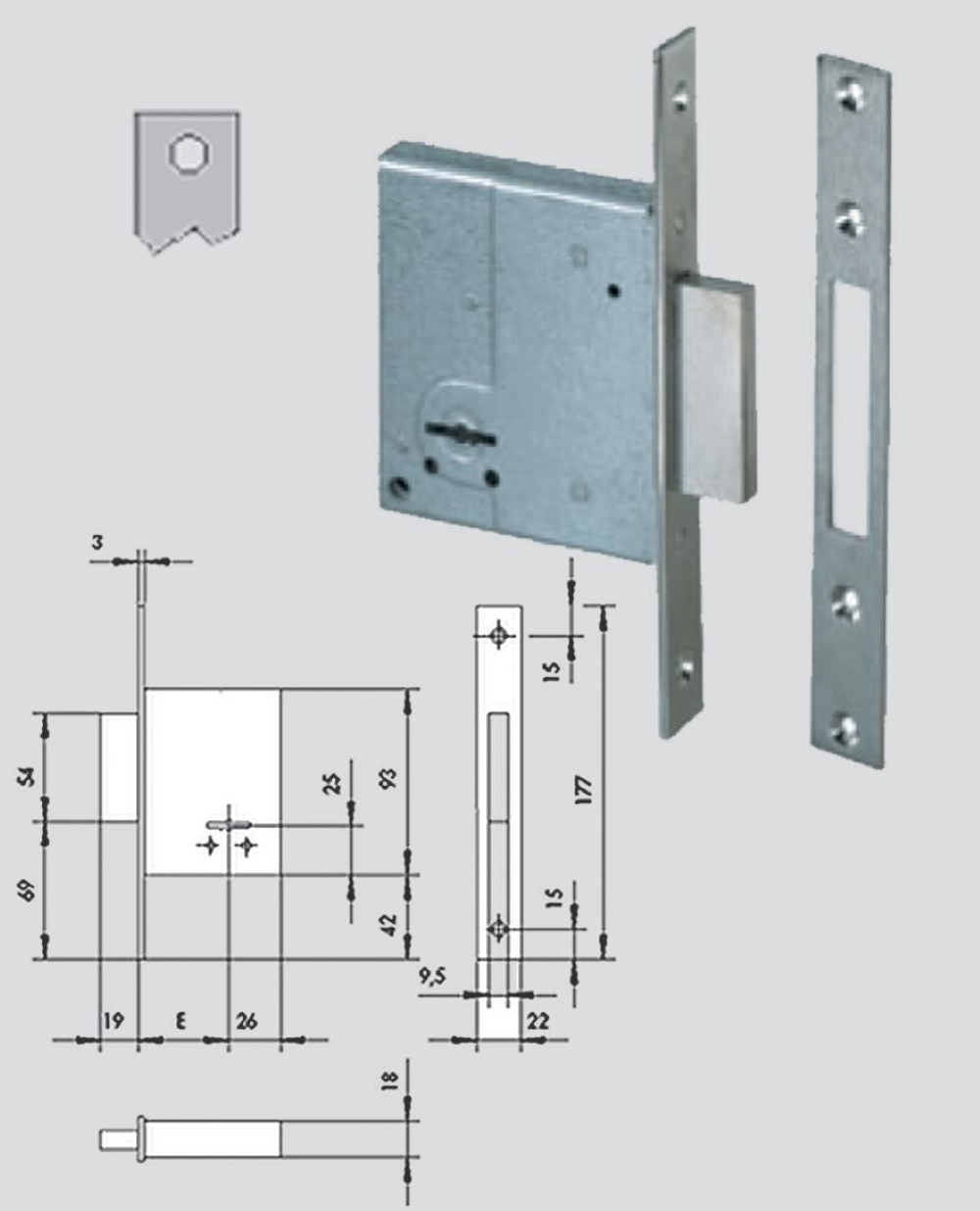 CISA 57220/40 SERRATURA DOP.MAP.INF