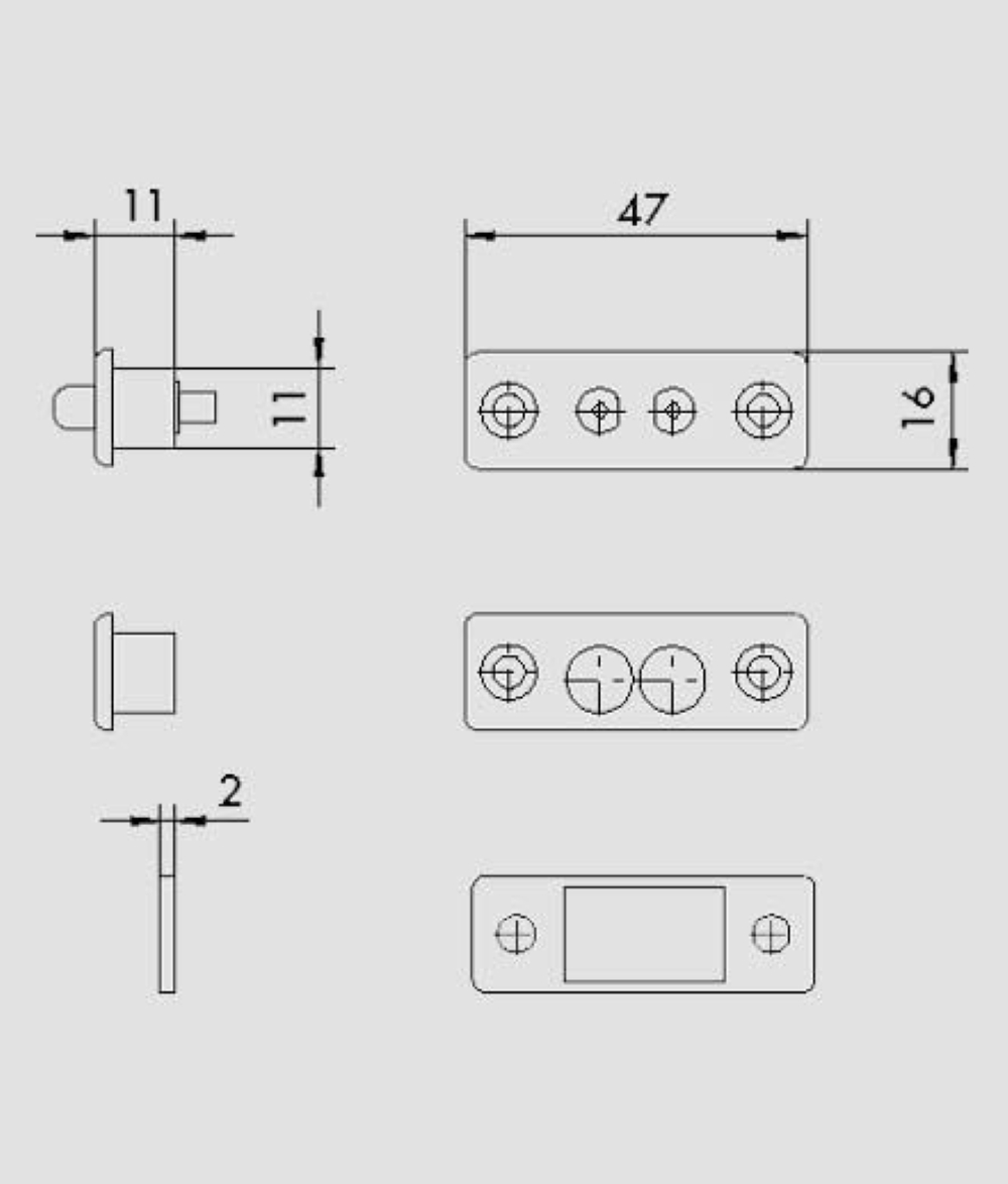 COPPIA CONTATTI ELETTRICI IN NYLON CISA 06510