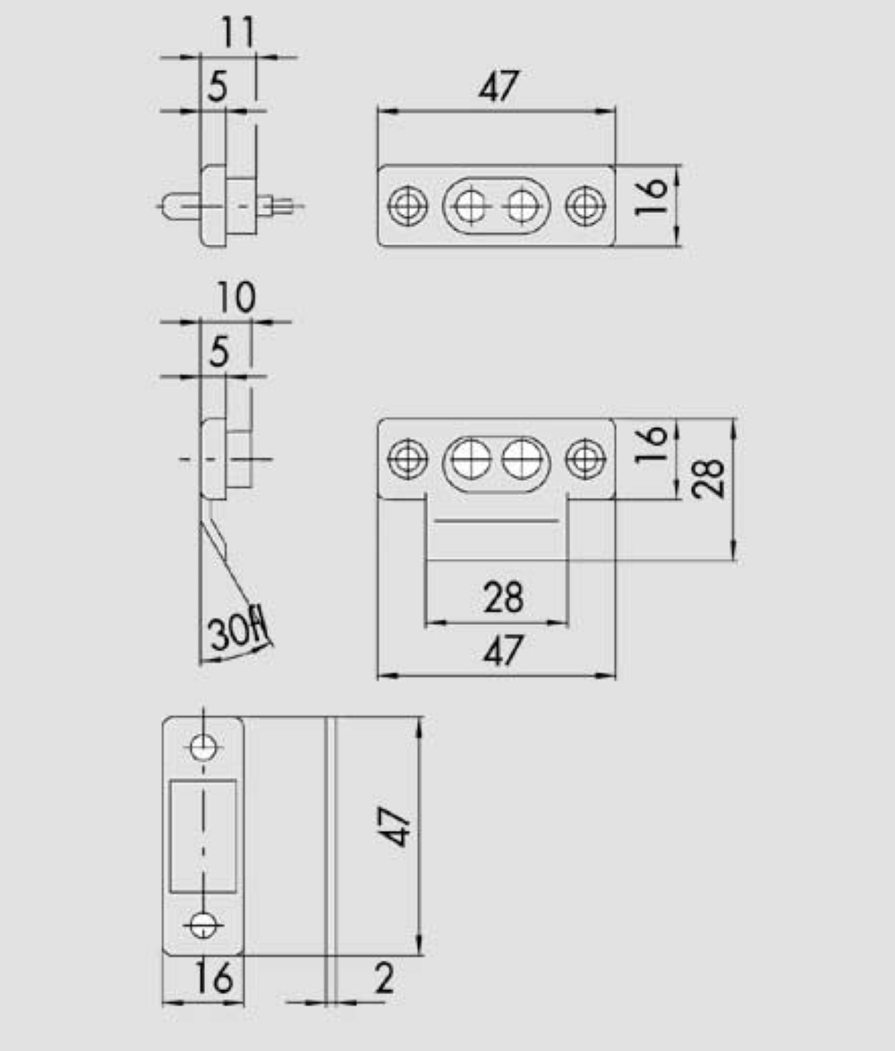 COPPIA CONTATTI ELETTRICI IN NYLON CISA 06510