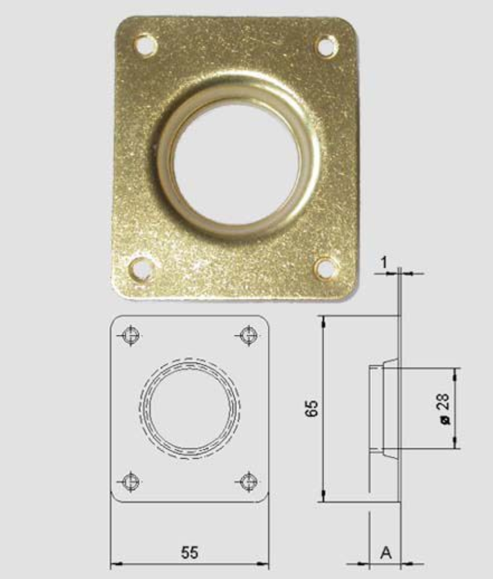 BORCHIA ESTERNA A TAZZA IN OTTONE CISA 06140