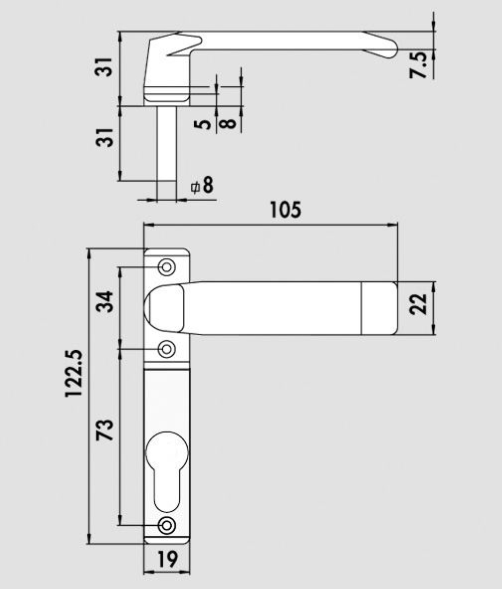 MANIGLIA NYLON RIBASSATA CISA A.06003