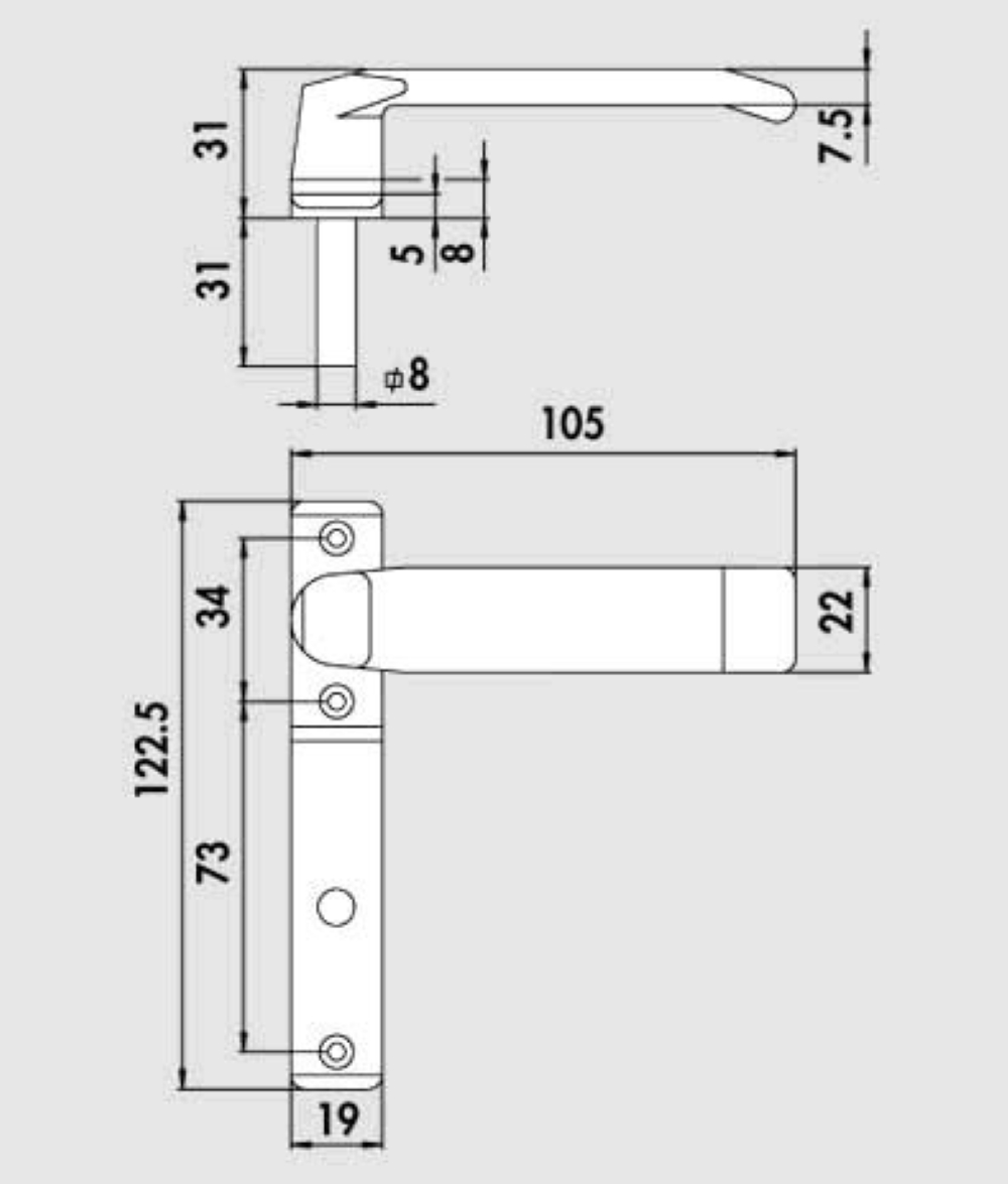 MANIGLIA NYLON RIBASSATA CISA A.06003