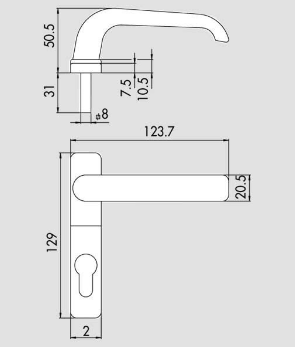 MANIGLIA NYLON CON COPRIFILO CISA A.06004