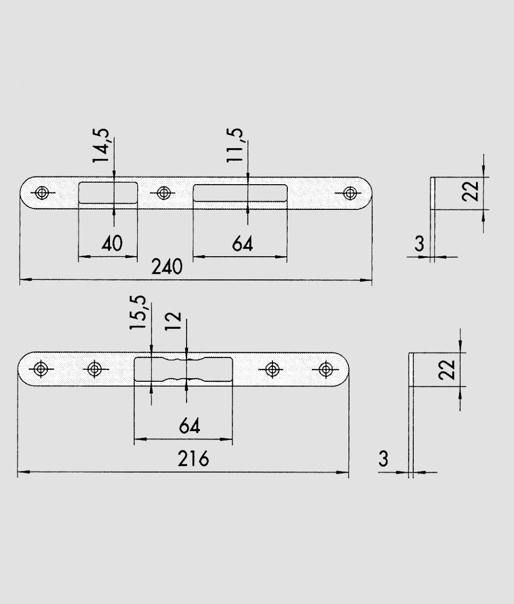 KIT CONTROPIASTRE IN OTTONE SATINATO CISA 07176