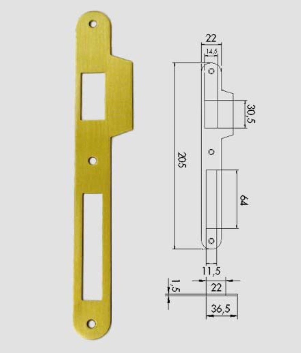 CONTROPIASTRA CON ALETTA IN OTTONE CISA 06213