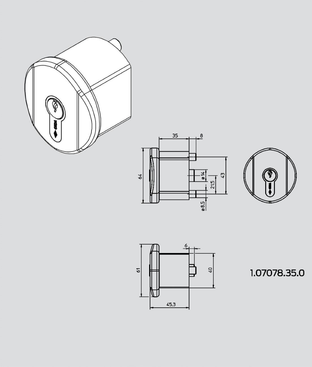 POMOLO FISSO PER MANIGLIONE ANTIPANICO CISA 07078/35