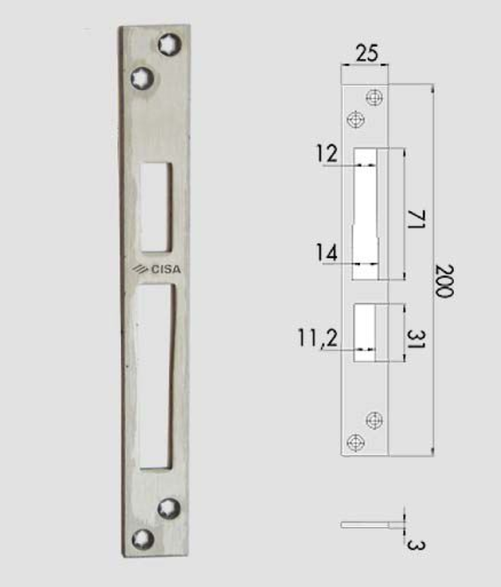 CONTROPIASTRA PIANA IN ACCIAIO INOX CISA 06461