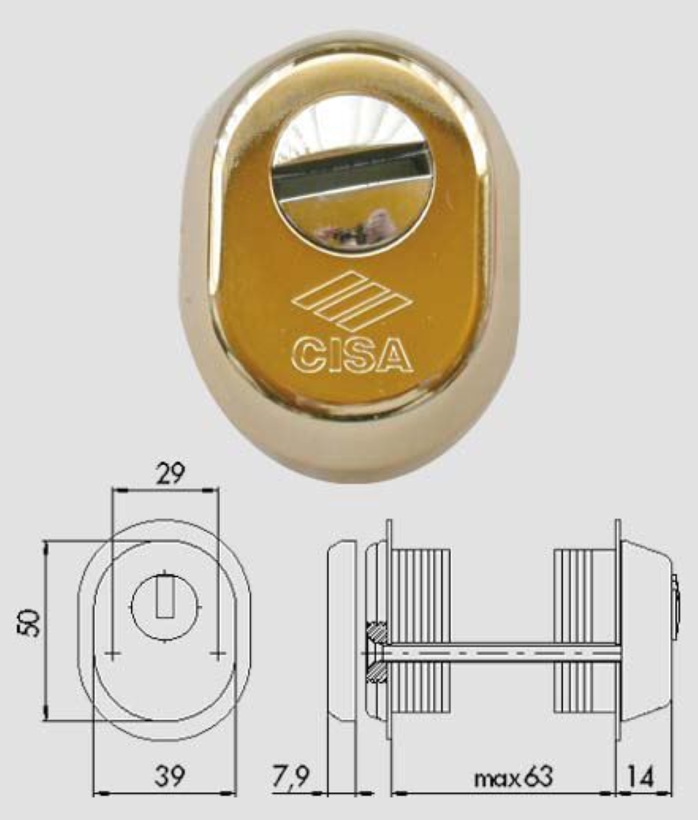 Protettore Cilindro Defender Protettore Serratura CISA Defender - Con Vaschetta Antistrappo, Color Ottone, Per Sicurezza Extra Vaschetta Antistrappo Cilindro