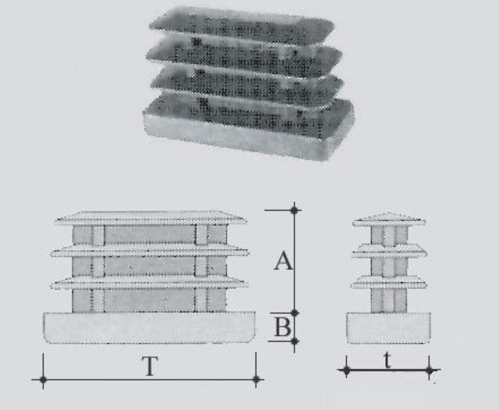 GOMMINO PL.ALETT.RETTAN.NERO 10X20 CF.4PZ.