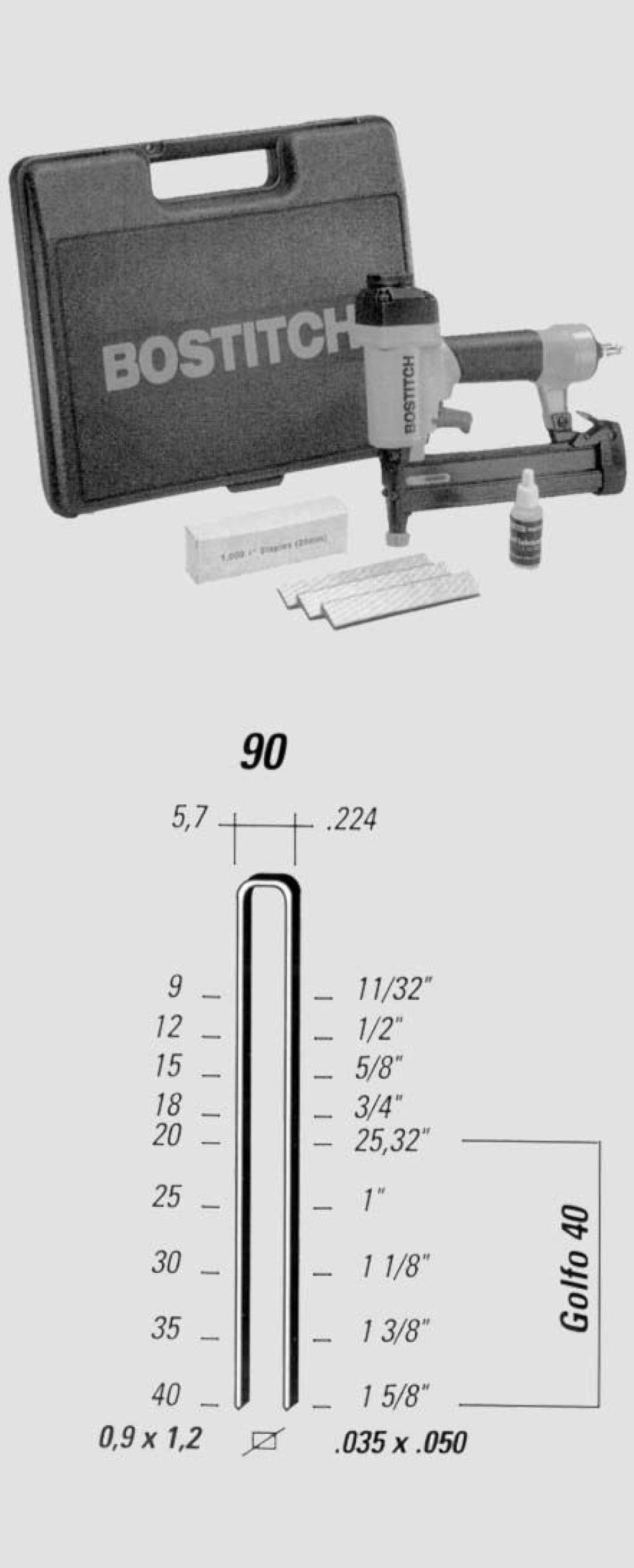 CUCITRICE PNEUMATICA BOSTITCH FINISH STAPLER SB-150SX