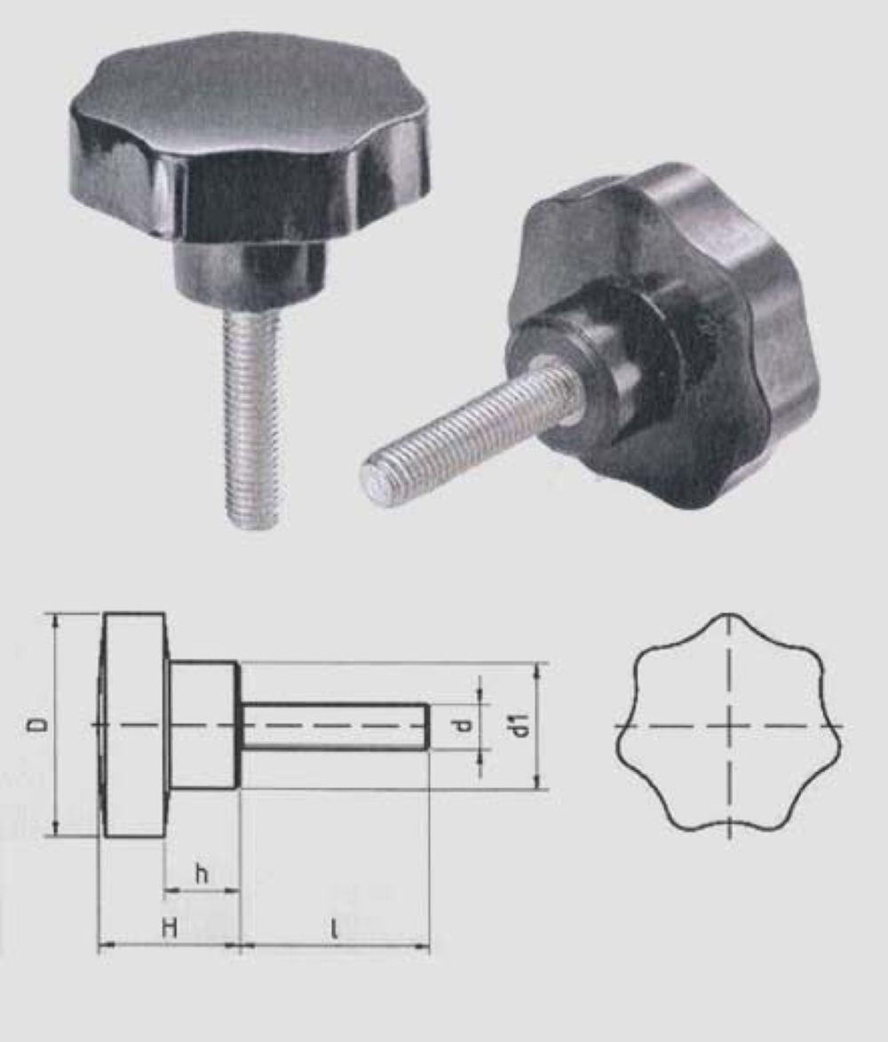 POMOLO BACHELITE 7 LOBI MASCHIO CON PERNO