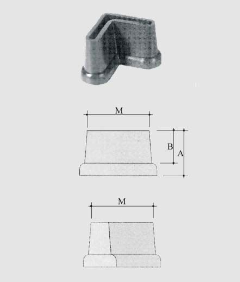 PIEDINO PL.X ANGOLARE ALTO 35X35 NERO CF.4PZ.