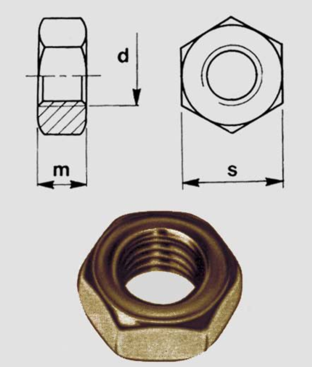 50 Dadi Esagonali In Ottone M5 - Per Viti E Bulloni - Filettatura Metrica E Anti Corrosione