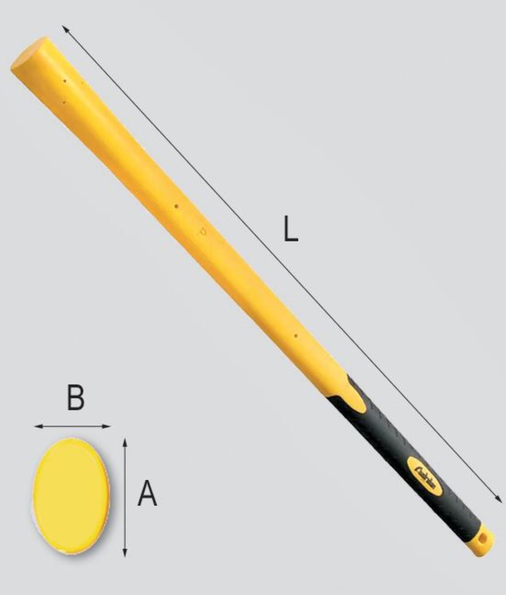 MANICO ANIMA IN FIBRA DI VETRO PER MAZZE/ MAZZESCURI / ASCE (IMPUGNATURA IN GOMMA)