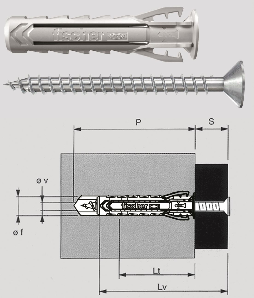 FISCHER SX  6 S TASSELLO C/VITE CF.100PZ.