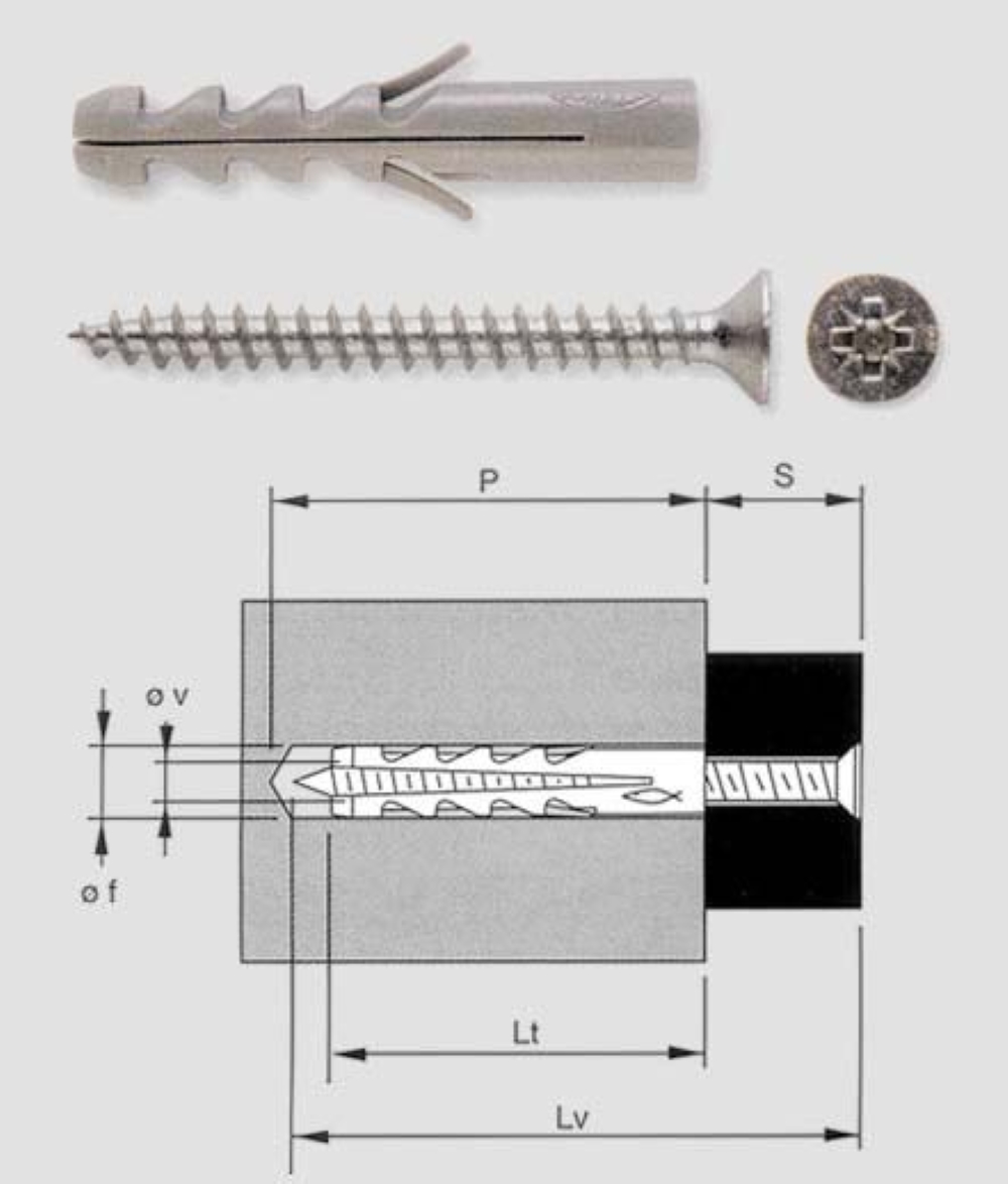 FISCHER SV  5 V TASSELLO C/VITE TSP CF.100PZ.