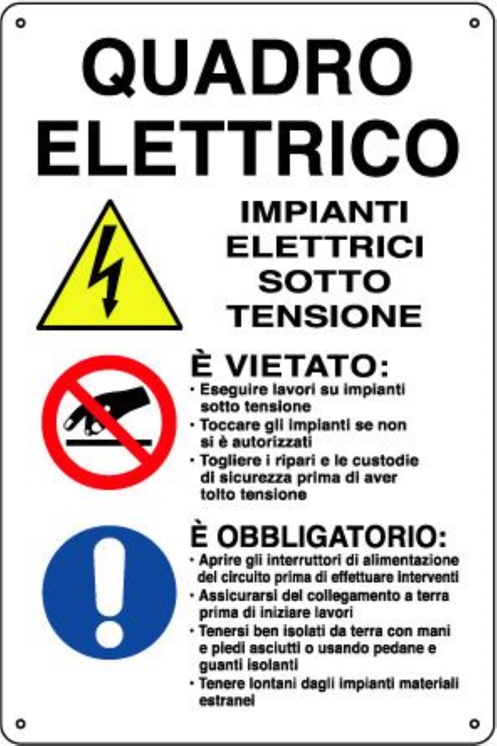 CARTELLO POLIONDA QUADRO ELETTRICO