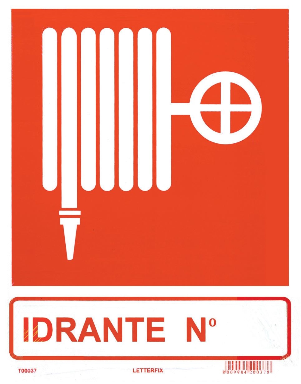 TARGA CEE POL."IDRANT.N°" 23X29-037