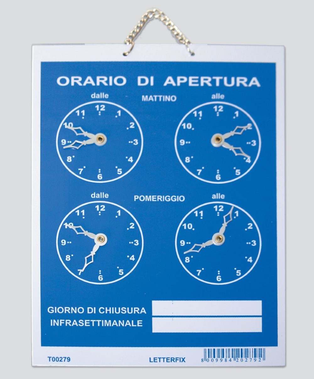 TARGA TEMPOPOL "ORARIO"