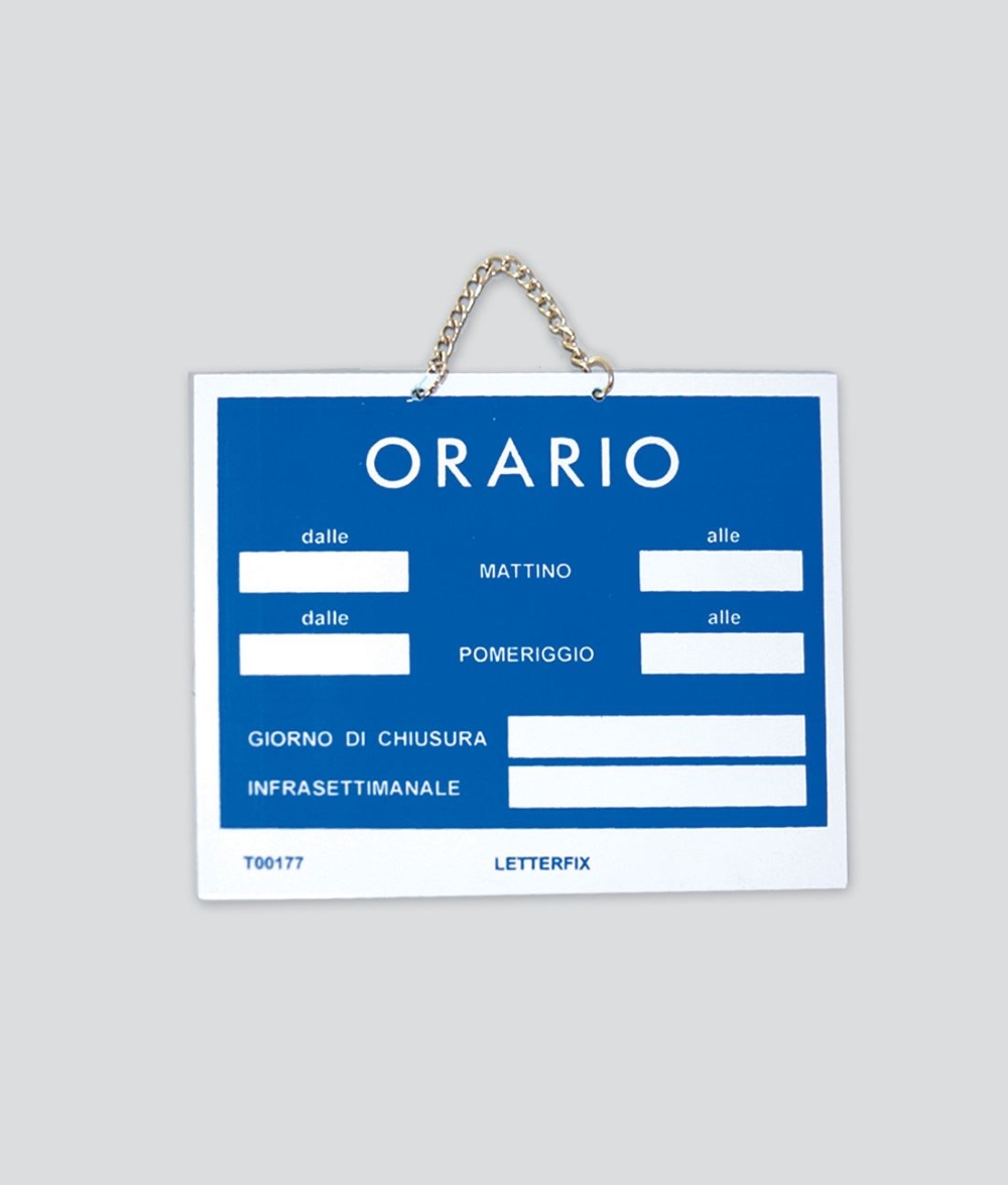TARGA TEMPOPOL "ORARIO"