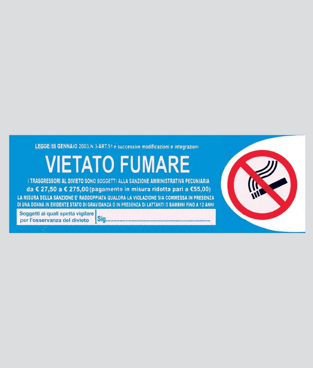 TARGA LOGOFIX "VIETATO FUMARE"