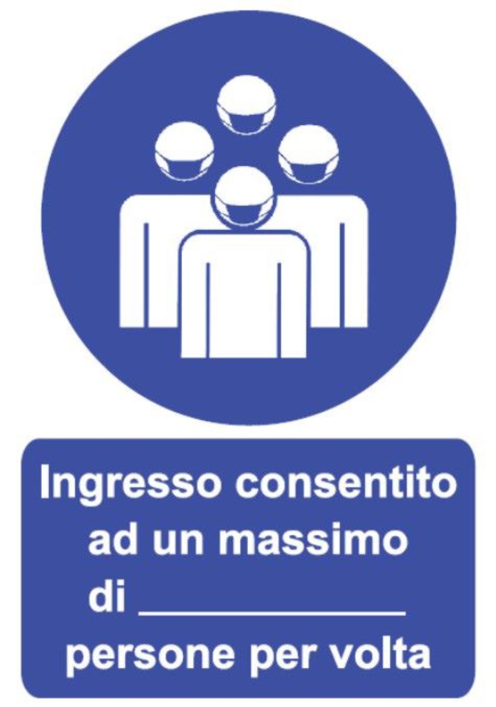 TARGA CV19 INGRESSO CONSENTITO N.....DI PERSONE ALLA VOLTA