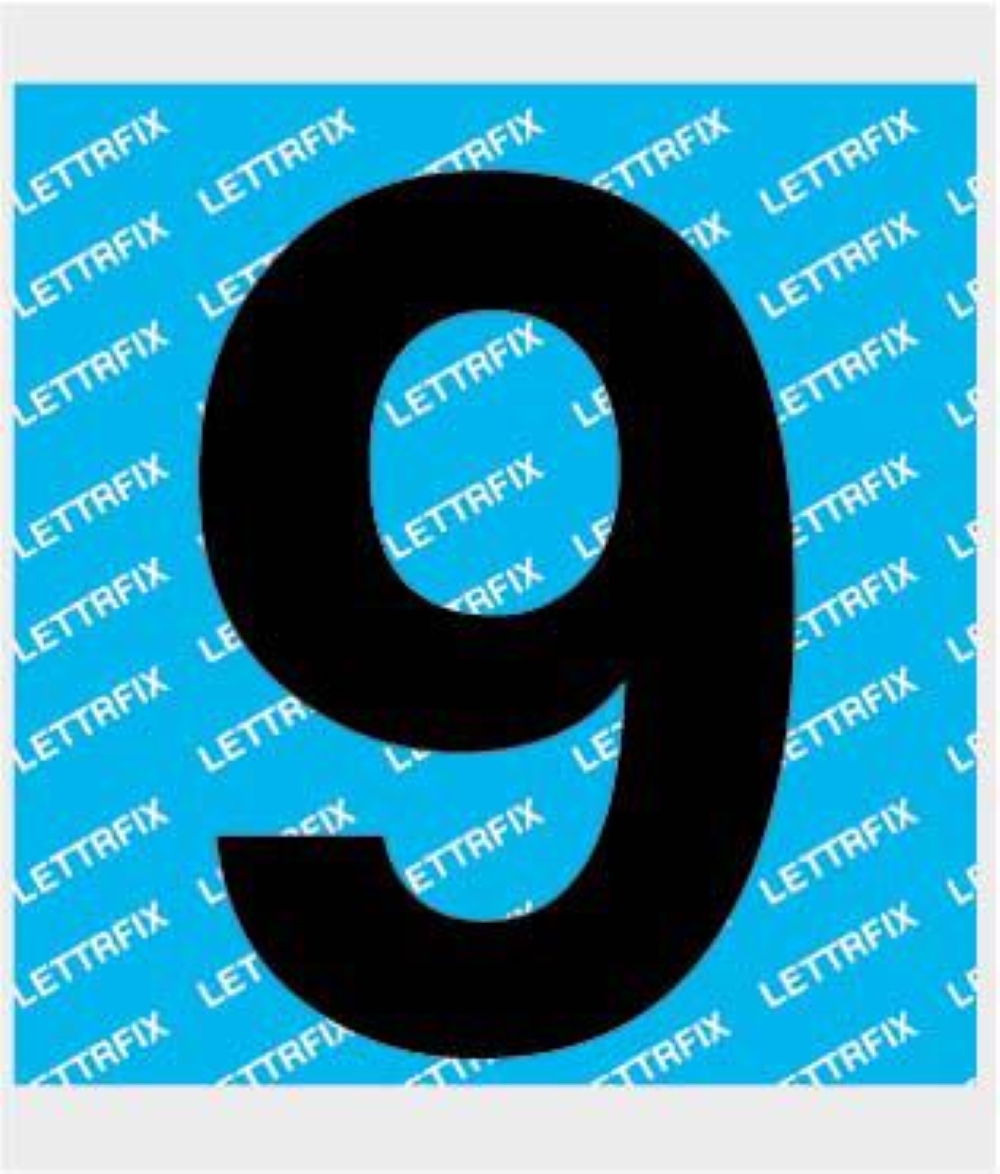 NUMERO'9'ADES.PLAST.H.100-BI.
