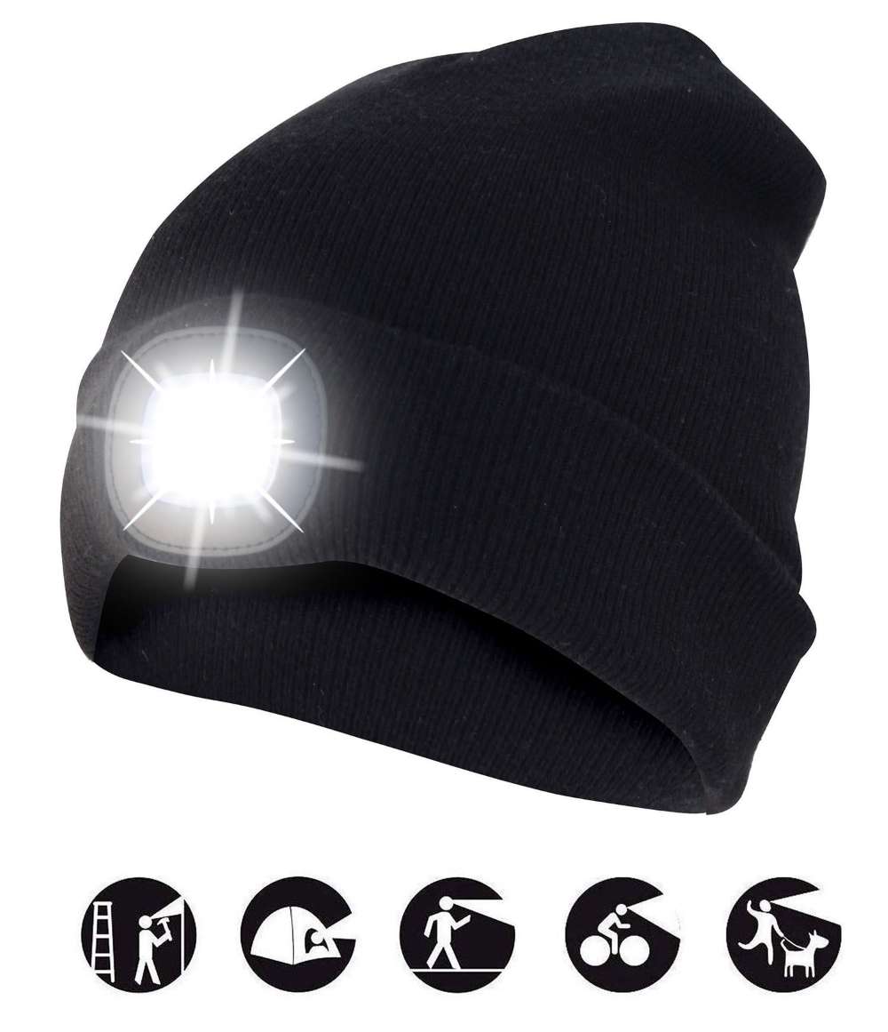 CAPPELLINO NERO CON LED FRONTALE