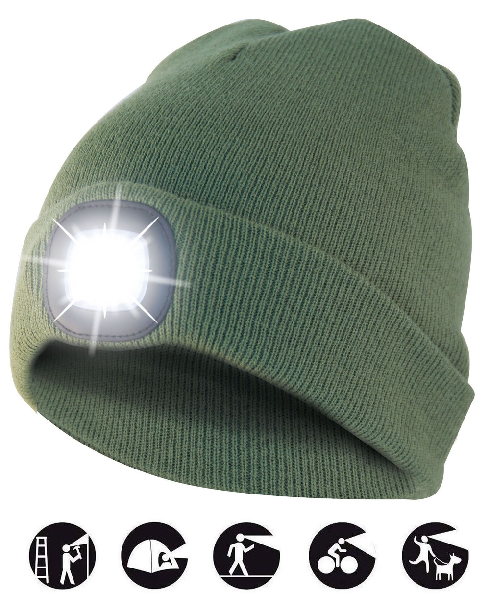 CAPPELLINO VERDE CON LED FRONTALE