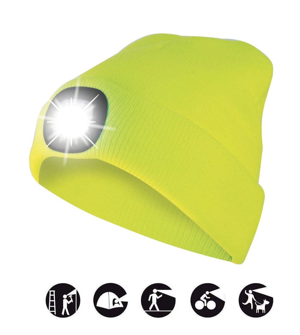 CAPPELLINO GIALLO CON LED FRONTALE