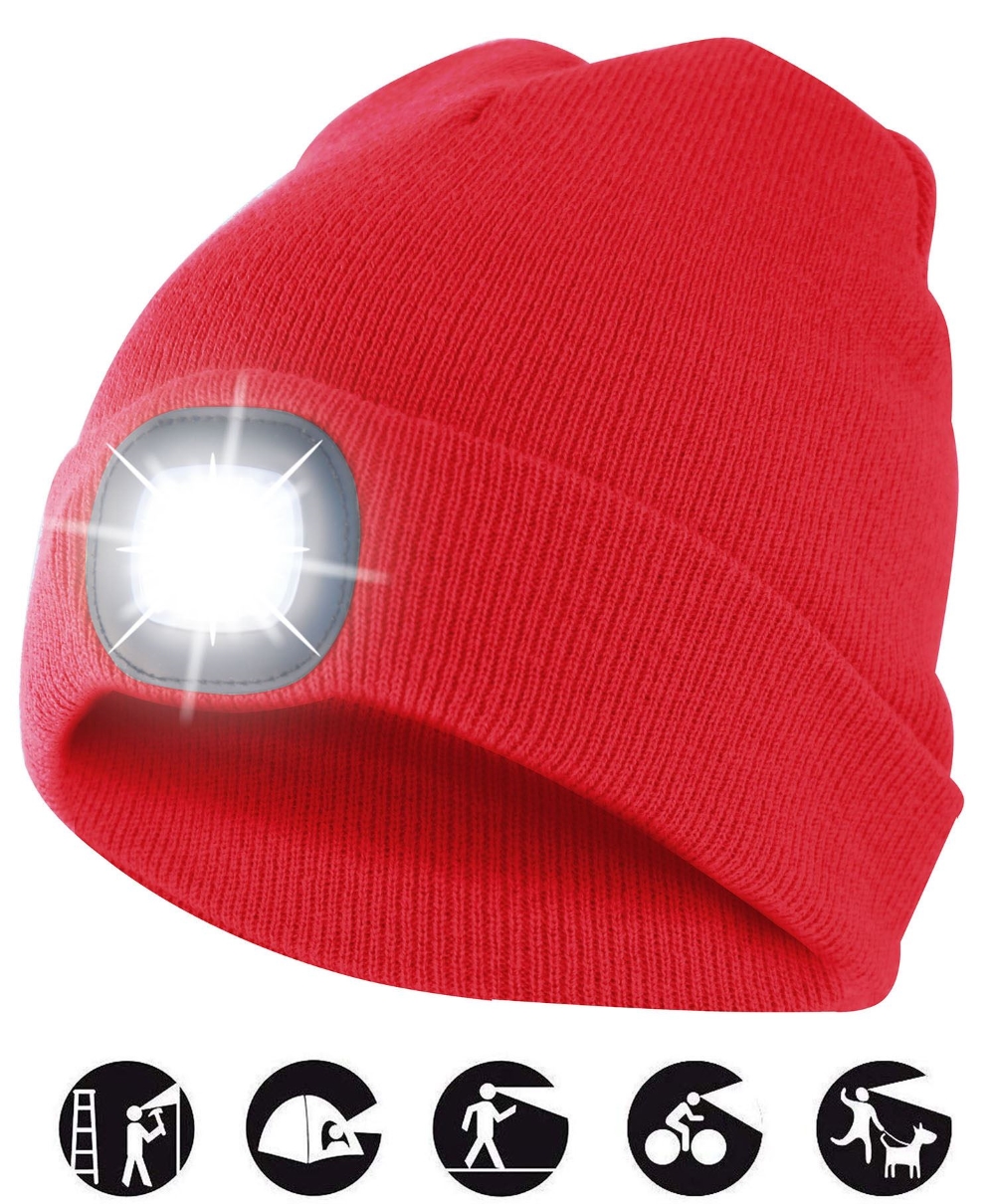 CAPPELLINO ROSSO CON LED FRONTALE