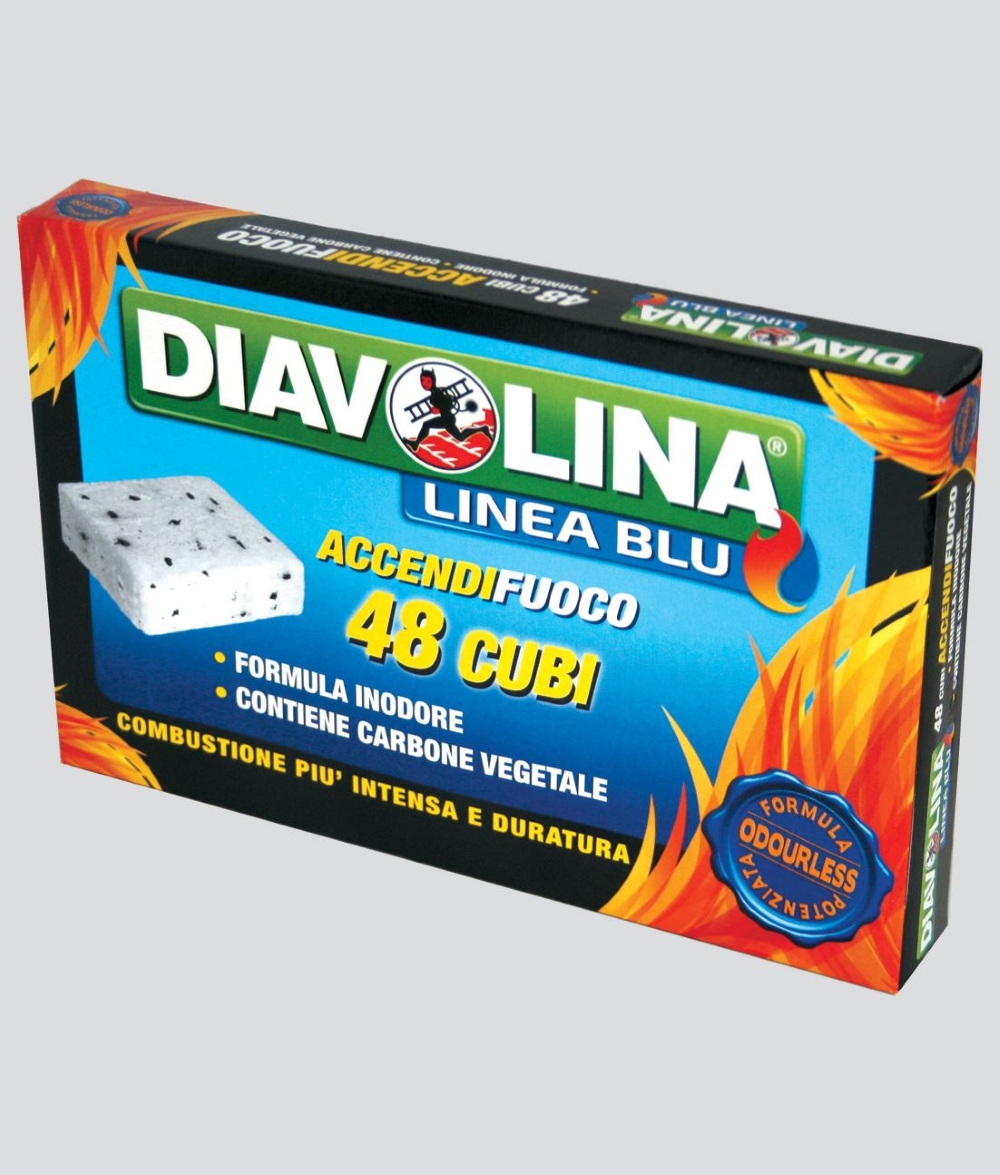 DIAVOLINA ACCENDIFUOCO 48 CUBETTI CON LIGNITE