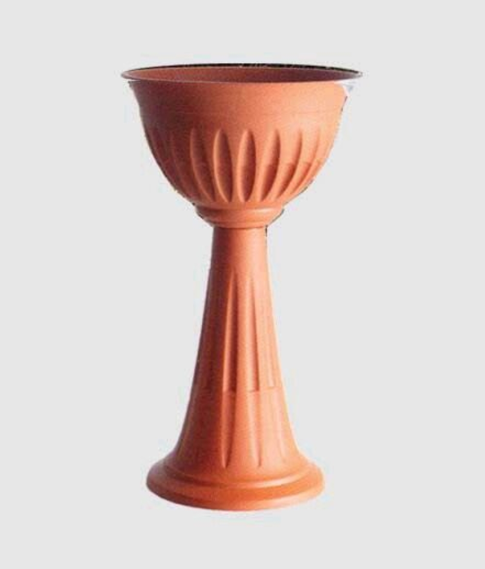 FIORIERA A COLONNA ALBA TERRACOTTA D.43