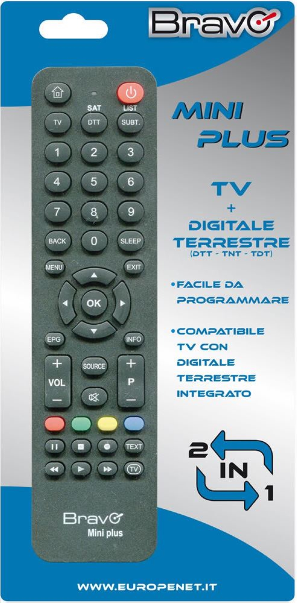 TELECOMANDO UNIVERSALE BRAVO MINI TV/TXT