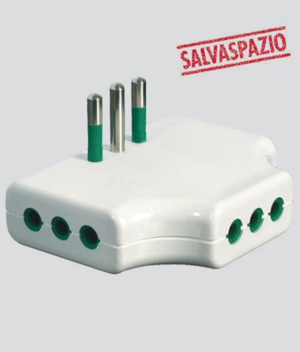 ADATTATORE TRIPLO 1S.10A+T-3P.10A+T PIATTO 82250B