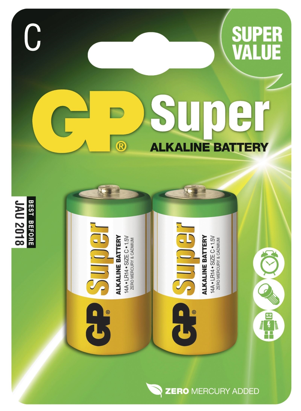 PILE GP SUPER 1/2 TORCIA LR14 1,5V