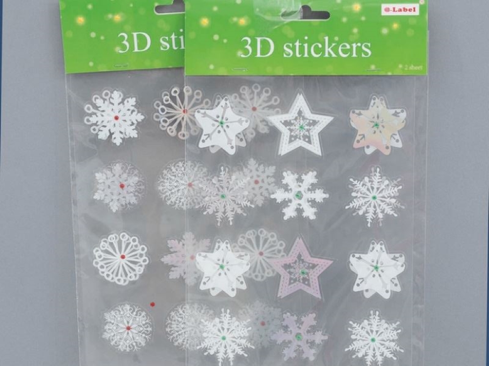 ADESIVI 3D STICKERS NATALE VETROFANIE V-53199